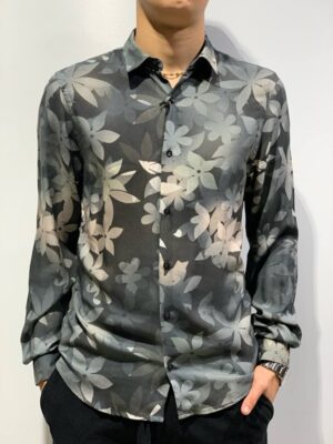 Grey flower shirt